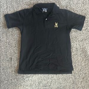 Psycho Bunny Black Polo Shirt with Gold Logo